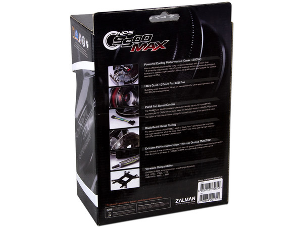 Disipador y Ventilador con LED Rojo Zalman CNPS 9900 Max, soporta Socket 2011, 1366, 1156, 1155, 775, FM2, FM1, AM3+, AM3, AM2+ y AM2.