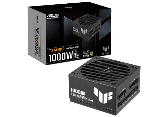 Fuente de Poder Modular ASUS TUF Gaming 1000W Gold EVO de 1000W, ATX, 80 Plus Gold. Color Negro.