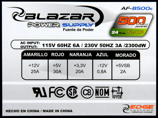 Fuente de Poder Acteck Blazar de 500W
