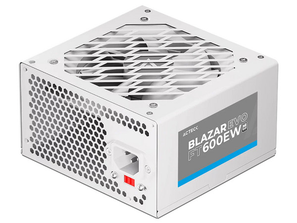 Fuente de Poder Acteck Blazar Evo FT600EW de 600W, ATX, Color Blanco.