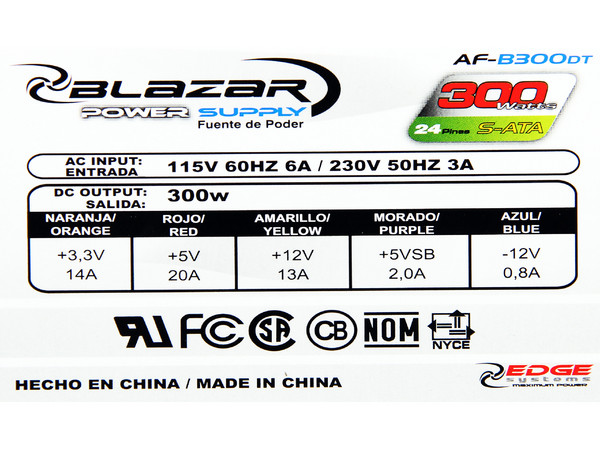 Fuente de Poder Acteck Blazar de 300W para Gabinete Micro-ATX