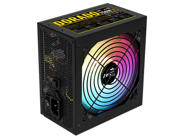 Fuente de Poder Aerocool Dorado ARGB de 750W, ATX, 80 PLUS Gold.