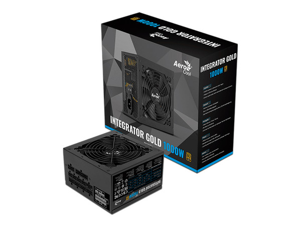 Fuente de Poder AeroCool Integrator de 1000W, ATX, 80 PLUS Gold.