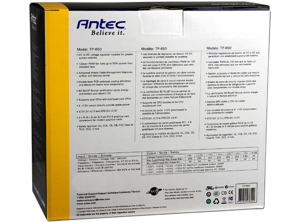 Fuente de Poder Antec TP-650 de 650W