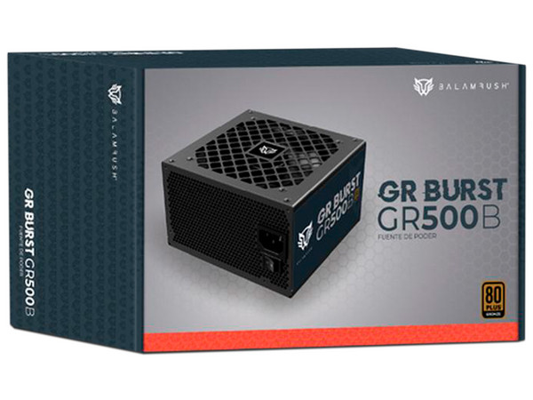 Fuente de poder Balam Rush GR BURST 500B de 500W, ATX, 80 PLUS Bronze, Color Negro.
