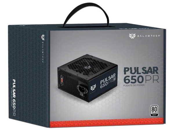 Fuente de Poder Balam Rush PULSAR 650PR de 650W, ATX, 80 PLUS White, Color Negro.