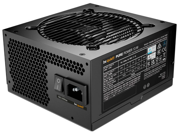 Fuente de Poder Be Quiet! Pure Power 13 M, 750W, ATX 3.1, 80 Plus Gold, Semimodular, Ventilador 120 mm.