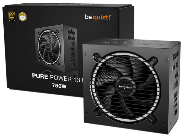 Fuente de Poder Be Quiet! Pure Power 13 M, 750W, ATX 3.1, 80 Plus Gold, Semimodular, Ventilador 120 mm.