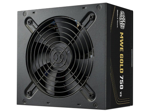 Fuente de Poder CoolerMaster MWE Gold V3 de 750W, 80 Plus Gold, Color Negro.
