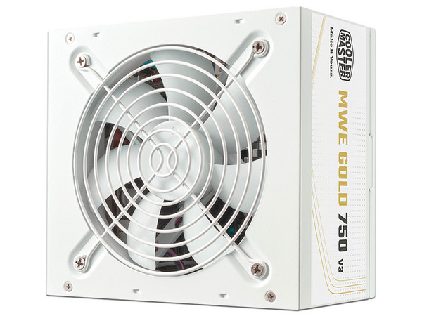 Fuente de Poder CoolerMaster MWE Gold V3 de 750W, 80 Plus Gold, Color Blanco.