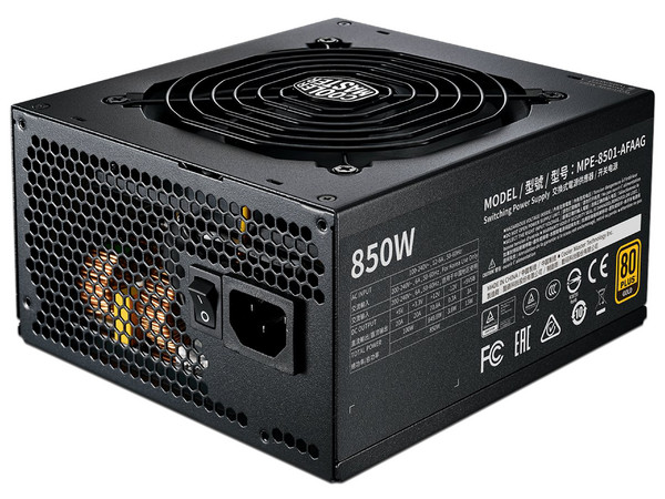 Fuente de Poder Cooler Master MWE Gold 850 V2 de 850W, Full Modular, ATX, 80 PLUS Gold.