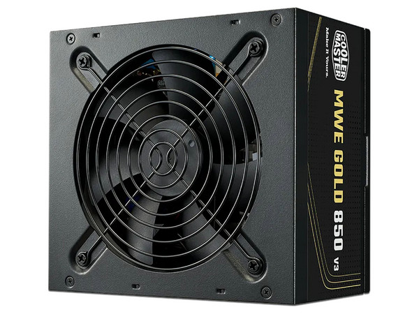 Fuente de Poder CoolerMaster MWE Gold V3 de 850W, 80 Plus Gold, Color Negro.