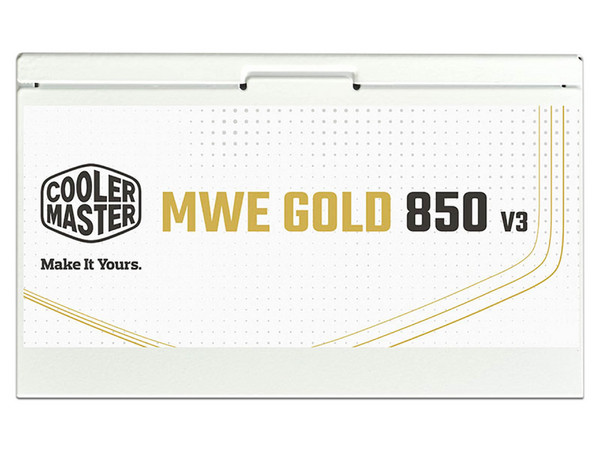Fuente de Poder CoolerMaster MWE Gold V3 de 850W, 80 Plus Gold, Color Blanco.