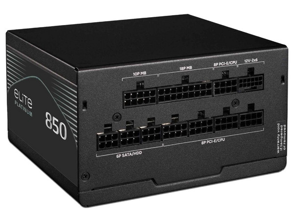 Fuente de Poder Modular CoolerMaster ELITE PLATINUM 850 de 850W, 80 PLUS Platinum. Color Negro.