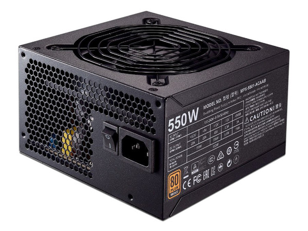 Fuente de Poder Cooler Master MWE BRONZE 550 de 550W, ATX, 80 Plus Bronze Certified.