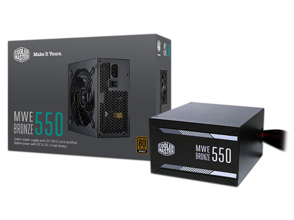 Fuente de Poder Cooler Master MWE BRONZE 550 de 550W, ATX, 80 Plus Bronze Certified.