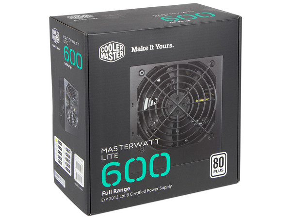 Fuente de Poder Cooler Master MasterWatt Lite de 600W, ATX, 80 PLUS.