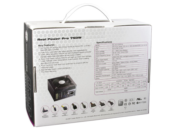 Fuente de Poder Cooler Master Real Power PRO de 750W.