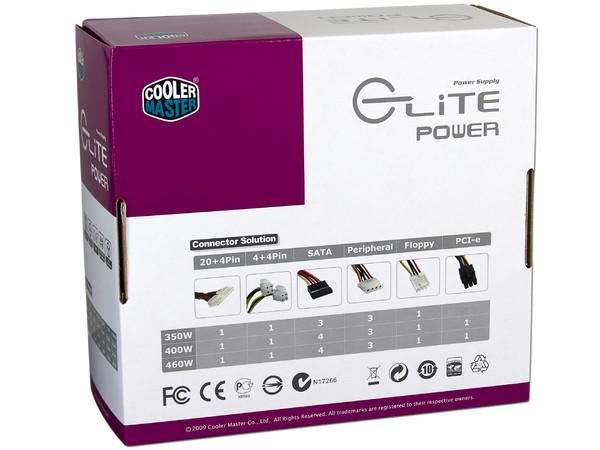Fuente de Poder Cooler Master Elite Power de 460W.