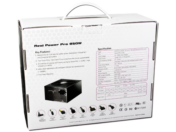 Fuente de Poder Cooler Master Real Power Pro de 850W.