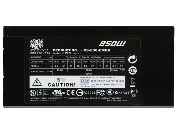 Fuente de Poder Cooler Master Real Power Pro de 850W.
