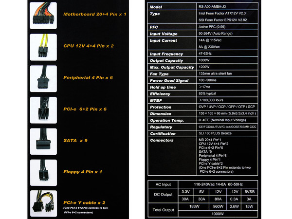 Fuente de Poder Cooler Master Silent Pro M de 1000W, ATX, 80 PLUS BRONZE.