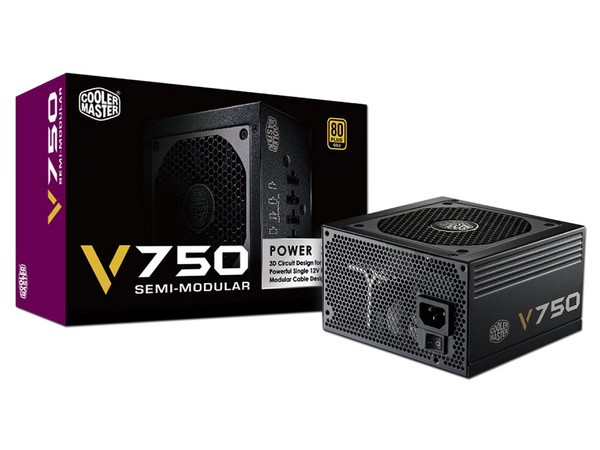 Fuente de Poder Cooler Master V750 de 750 W, ATX, 80 PLUS GOLD.