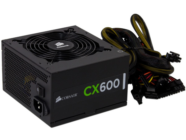 Fuente de Poder Corsair CX600 de 600W,  ATX, 80 PLUS BRONZE.