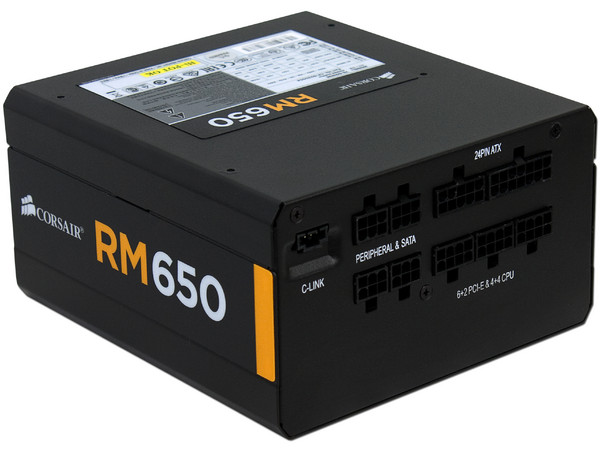 Fuente de Poder Corsair RM650 de 650W, ATX, 80 PLUS GOLD.