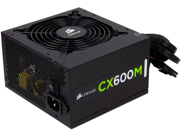 Fuente de Poder Corsair CX600M de 600W, ATX, 80 PLUS BRONZE.