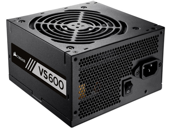 Fuente de Poder Corsair VS600 de 600W, ATX, 80 PLUS Certified.