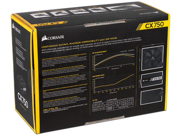 Fuente de Poder Corsair CX750 de 750W, ATX, 80 PLUS Bronze.