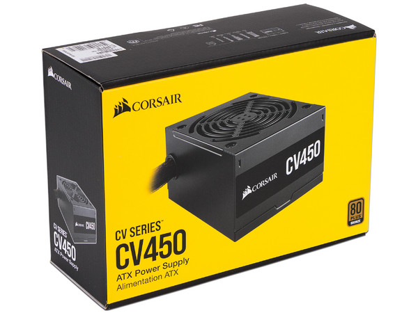 Fuente de Poder Corsair CV450 de 450W, ATX, 80 PLUS Bronze.