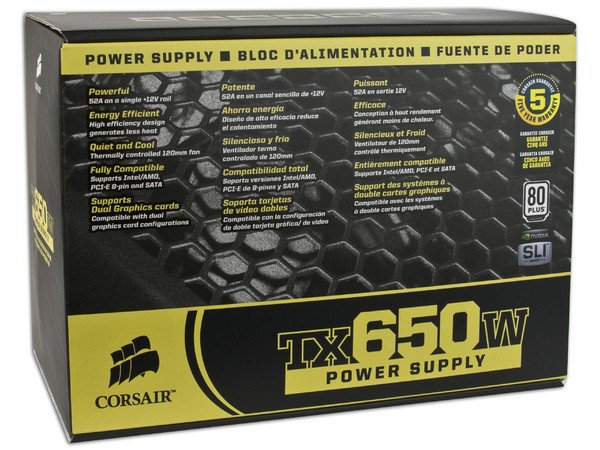 Fuente de Poder CORSAIR TX650W de 650W