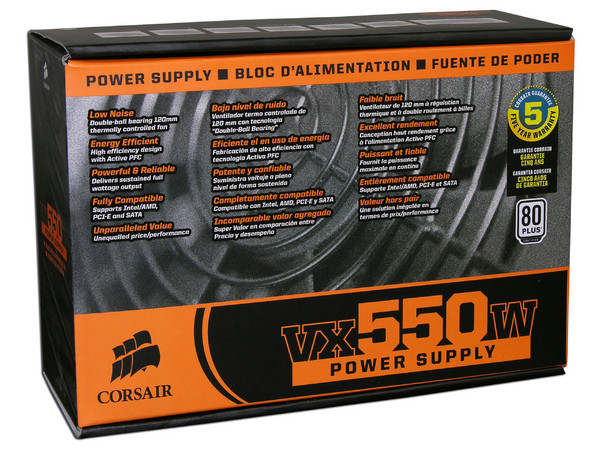 Fuente de Poder CORSAIR VX550W de 550W