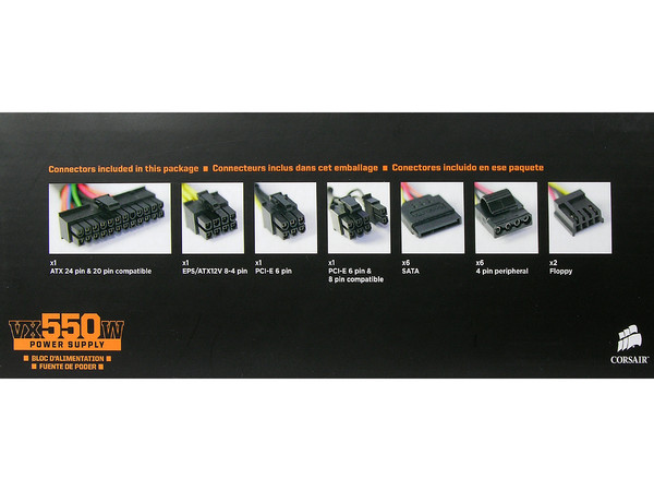 Fuente de Poder CORSAIR VX550W de 550W