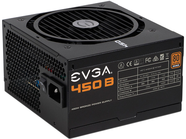 Fuente de Poder EVGA 450B de 450W, ATX, 80 PLUS BRONZE.