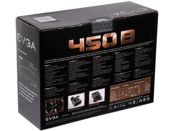 Fuente de Poder EVGA 450B de 450W, ATX, 80 PLUS BRONZE.