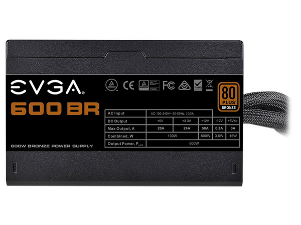 Fuente de Poder EVGA 600 BR de 600W, ATX, 80 PLUS Bronze.