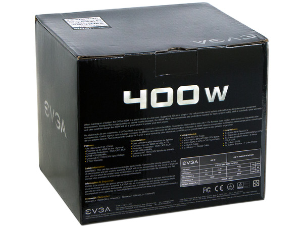 Fuente de Poder EVGA de 400W, ATX.