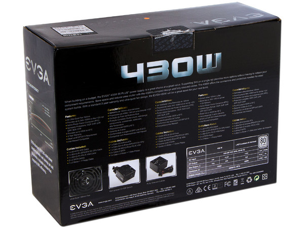 Fuente de Poder EVGA de 430W, ATX, 80 PLUS.