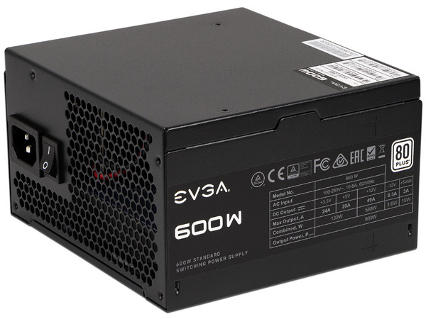 Fuente de Poder EVGA de 600W, ATX, 80 PLUS.
