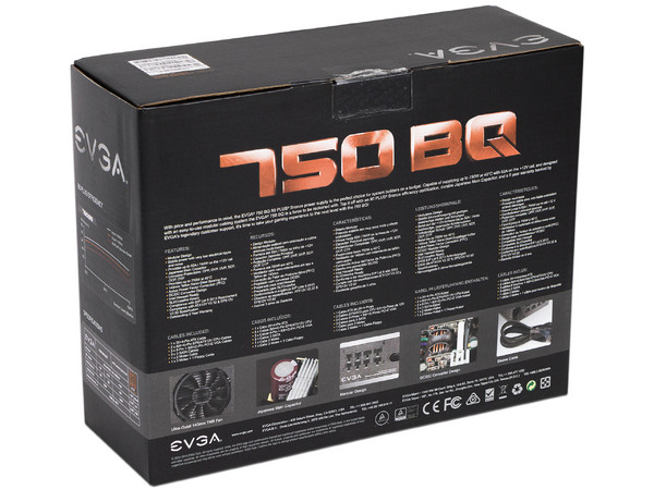 Fuente de Poder Semi-Modular EVGA 750 BQ de 750 W, ATX, 80 PLUS Bronze.