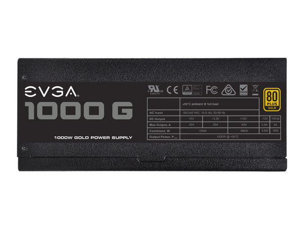Fuente de Poder EVGA 1000 G de 1000W, ATX, 80 PLUS GOLD.