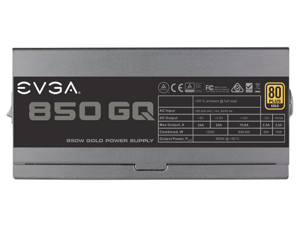 Fuente de Poder EVGA 850 GQ de 850W, ATX, 80 Plus Gold.