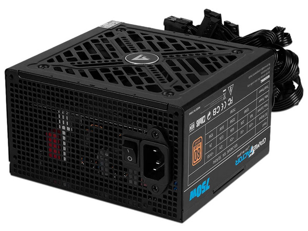 Fuente de Poder GAME FACTOR PSG750 de 750W, ATX, 80 Plus Bronze, Color Negro.