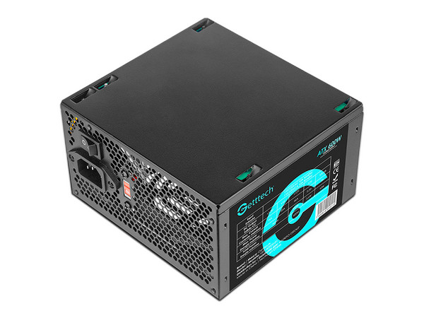 Fuente de Poder Getttech GFS-60020-01 de 600W, ATX, Color Negro.