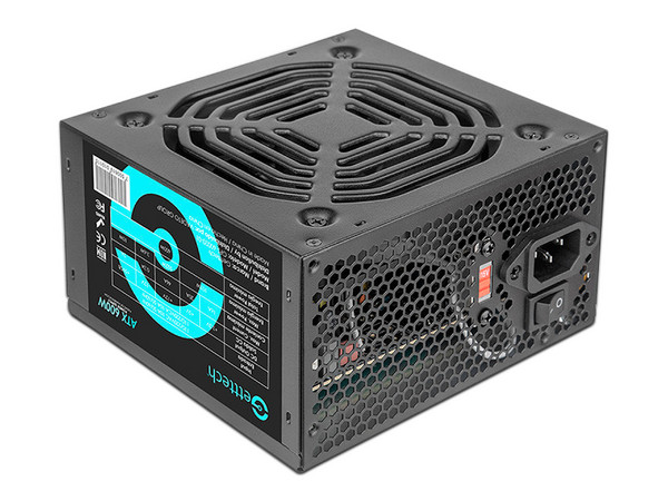 Fuente de Poder Getttech GFS-60020-01 de 600W, ATX, Color Negro.