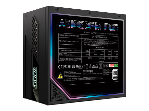 Fuente de Poder Modular GIGABYTE AORUS ELITE P1000W de 1000W, 80+ Platinum, PCIe 5.0