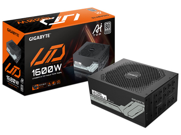 Fuente de Poder Gigabyte UD1600PM PG5 AI TOP de 1600W, 80 PLUS Platinum, Color Negro.